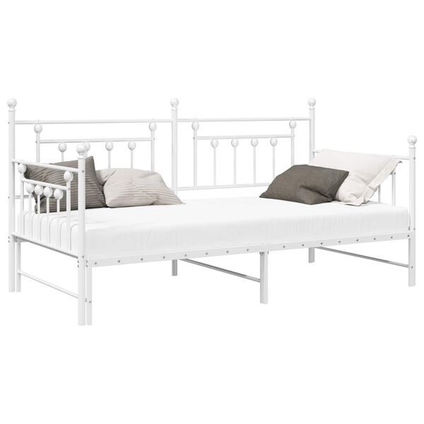 vidaXL Struttura per letto di giorno Bianco 107 x 203 cm Acciaio