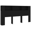 vidaXL Testiera con Scomparti Nero 200x18,5x104,5 cm