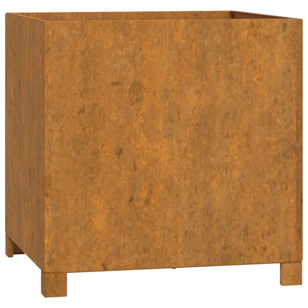 vidaXL Fioriera con Gambe Ruggine 50x50x50 cm Acciaio Corten