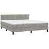 vidaXL Letto a Molle con Materasso e LED Grigio Chiaro 180x200 cm Velluto