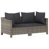 vidaXL Set Divani da Giardino 7 pz con Cuscini in Polyrattan Grigio