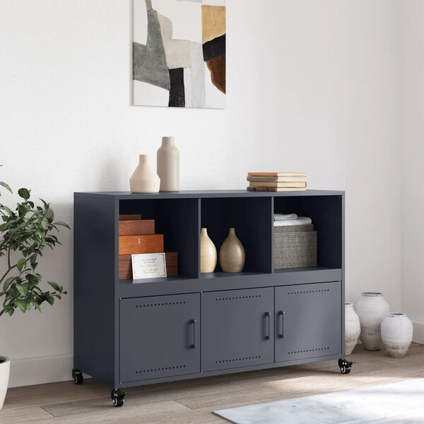 vidaXL Credenza Antracite 100,5x39x72 cm in Acciaio