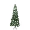 vidaXL Albero di Natale Artificiale Angolare con 300 LED Verde 180 cm