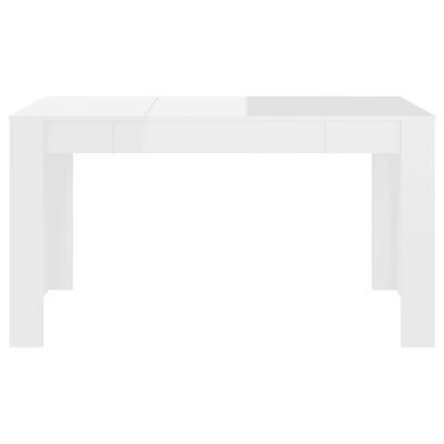 vidaXL Tavolo da Pranzo Bianco Lucido 140x74,5x76 cm Legno Multistrato