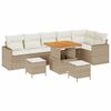 vidaXL Set Divano da Giardino 9 pcs Beige polyrattan