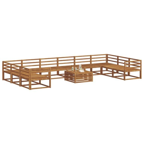 vidaXL Set di divani da esterno 11 pcs Naturale
