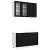 vidaXL Unit&agrave; Cucina LYON 4 pz Rovere Nero Legno ingegnerizzato