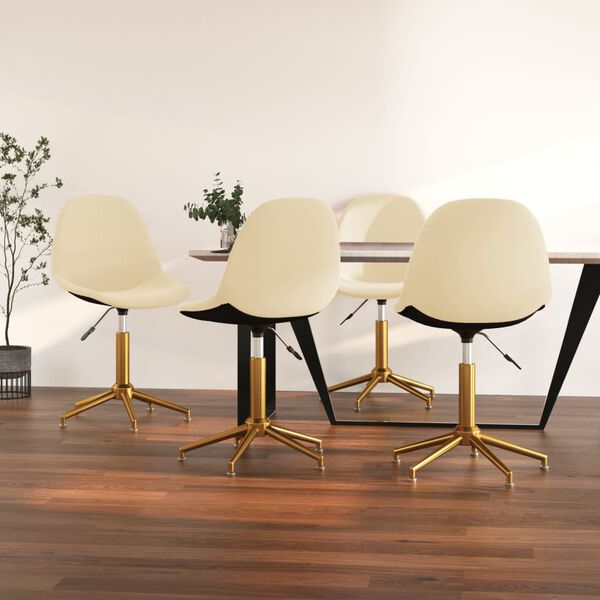 vidaXL Sedie da Pranzo Girevoli 4 pz Crema in Velluto
