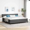 vidaXL Letto a molle con materasso Grigio scuro 200 x 200 cm Tessuto