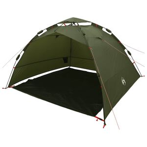 vidaXL Tenda da Pesca 4 Persone Verde Oliva a Rilascio Rapido