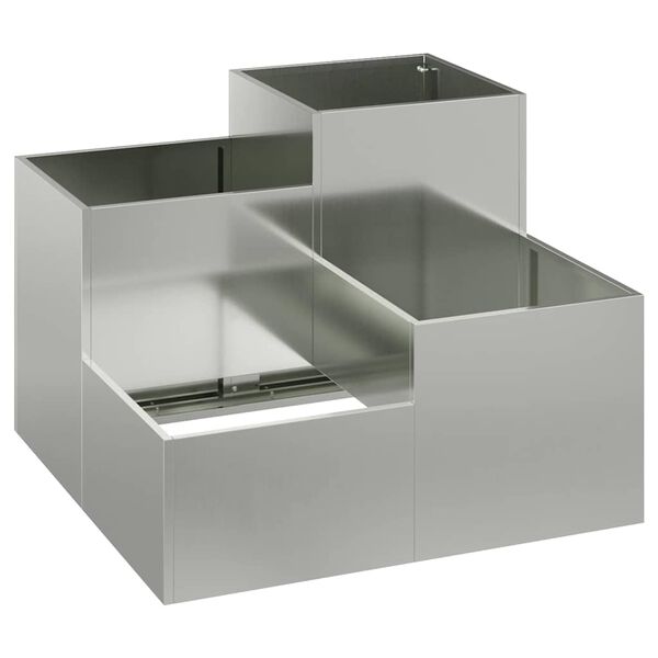 vidaXL Vaso da giardino Argento 80 x 80 x 60 cm Acciaio zincato