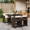 vidaXL Set da Pranzo da Giardino 5pz con Cuscini in Polyrattan Marrone
