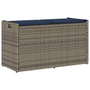 vidaXL Cassapanca da Esterno con Cuscino Grigia 100 cm in Polyrattan