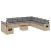 vidaXL Set Divano da Giardino 12 pz con Cuscini Beige Misto Polyrattan