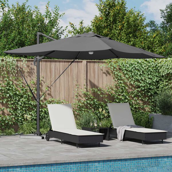 vidaXL Parasol Roma a braccio Antracite e Nero 352 x 251 x 265 cm