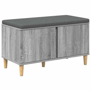vidaXL Panca per ingresso con cuscino Sonoma grigia 80 x 38 x 46 cm