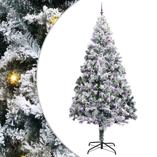 vidaXL Albero di Natale con 300 LED con supporto Verde 300 cm PVC