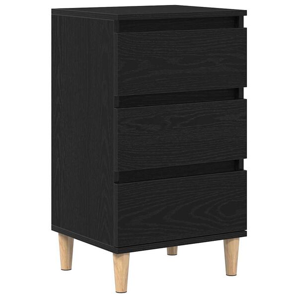 vidaXL Armadio da Notte Rovere Nero 40 x 35 x 70 cm Legno multistrato
