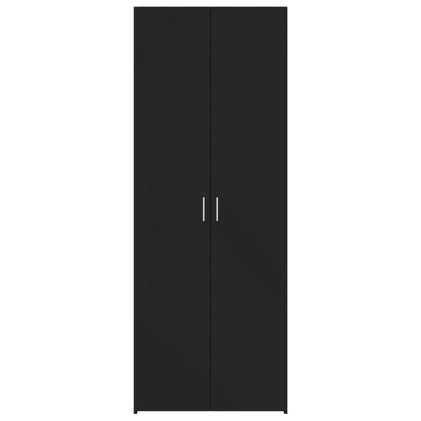 vidaXL Credenza Nera 70x42,5x185 cm in Legno Multistrato