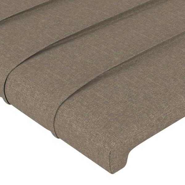 vidaXL Testiera per letto Tortora 200x5x118/128 cm Tessuto