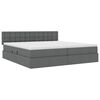 vidaXL Letto con contenitore e LED Grigio scuro 200 x 200 cm Tessuto