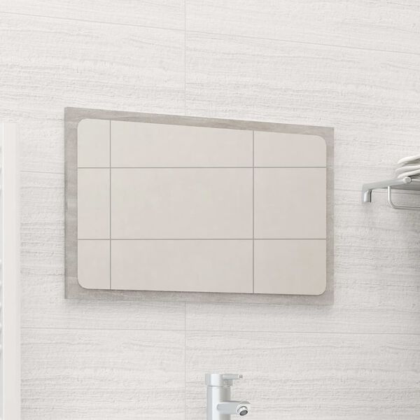 vidaXL Specchio da Bagno Grigio Cemento 60x1,5x37 cm Legno Multistrato