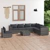 vidaXL Set Divani da Giardino 8 pz con Cuscini in Polyrattan Grigio