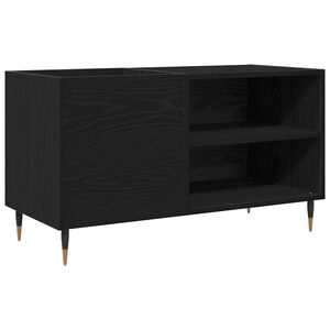 vidaXL Mobile porta vinili Rovere Nero 85 x 38 x 48 cm