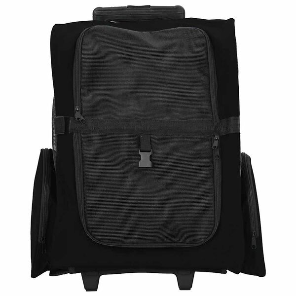 vidaXL Carrello per Animali 3 in 1 Design Nero 48x32x(57-106) cm Tessuto Oxford