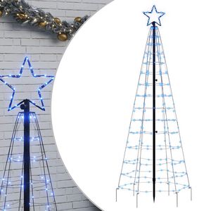 vidaXL Albero di Natale a LED con Punte 220 LED Blu 180 cm