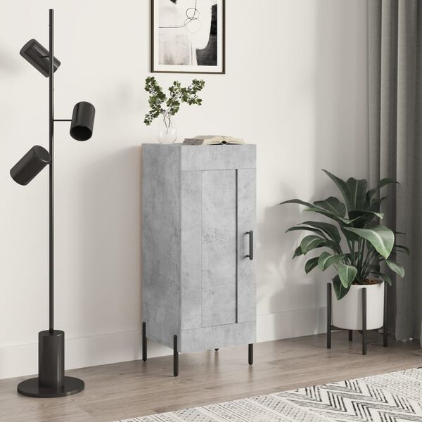 vidaXL Credenza Grigio Cemento 34,5x34x90 cm in Legno Multistrato