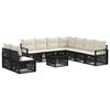 vidaXL Set Divano da Giardino 10 pz Nero polyrattan