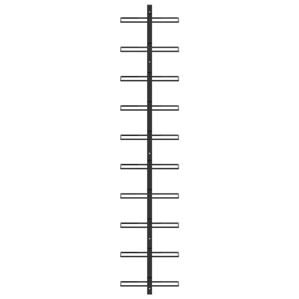 vidaXL Portavini da Parete per 10 Bottiglie Nero in Metallo