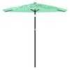 vidaXL Ombrellone da Giardino con Palo in Acciaio Verde 268x268x226 cm