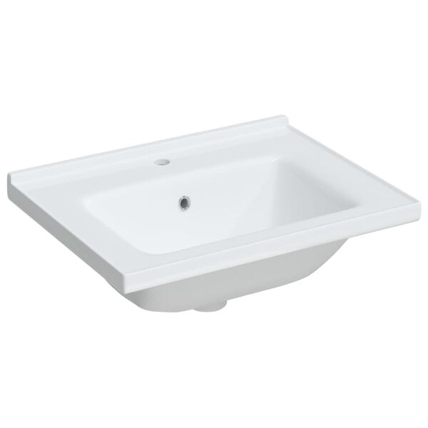 vidaXL Lavandino da Bagno Bianco 61x48x19,5cm Rettangolare in Ceramica