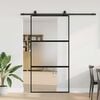 vidaXL Porta Scorrevole Ferramenta Nera 102,5x205 cm Vetro Temperato
