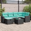 vidaXL Set Divani da Giardino con Cuscini 7pz Nero Polyrattan