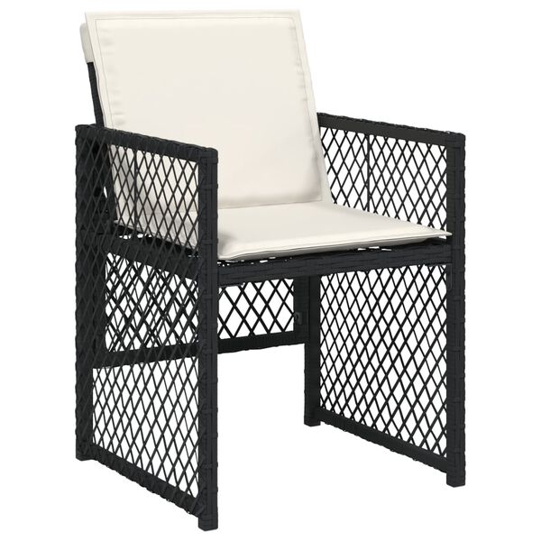 vidaXL Set da Pranzo da Giardino 9 pz con Cuscini Nero in Polyrattan