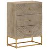 vidaXL Cassettiera 55x30x76 cm in Legno Massello di Mango e Ferro