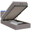 vidaXL Letto Ottomano con Materasso e LED Tortora 90 x 190 cm Tessuto