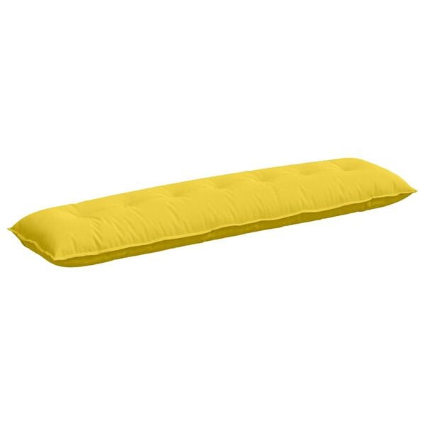 vidaXL Cuscino per Schiena Giallo Chiaro 140 x 19 x 50 cm Tessuto