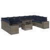vidaXL Set Divani da Giardino 11 pz con Cuscini Grigio in Polyrattan