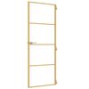 vidaXL Porta Interni Sottile Oro 76x201,5cm Vetro Temperato Alluminio
