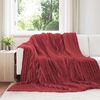 vidaXL Coperte da Pile 6 pcs Rosso Bordeaux 240 x 220 cm Panno