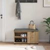vidaXL Panca per ingresso con porta Rovere Artigianale 80 x 38 x 46 cm