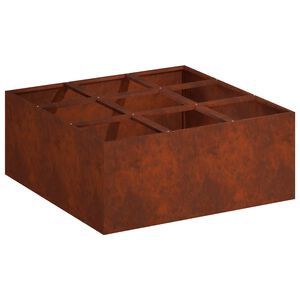 vidaXL Vaso da giardino Ruggine 100 x 100 x 20 cm Acciaio Corten