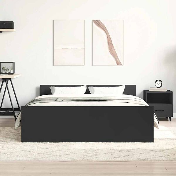 vidaXL Giroletto con Testiera e Pediera Nero 120x190 cm