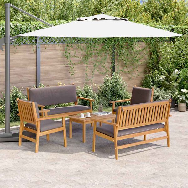 vidaXL Set Divano da Giardino 5 pcs Marrone Legno di Acacia Massello