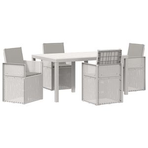 vidaXL Set da Pranzo per Giardino 5 pz Bianco e Grigio Chiaro PP