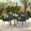 vidaXL Set da Pranzo per Giardino 5 pcs Nero e Grigio Rattan in PE